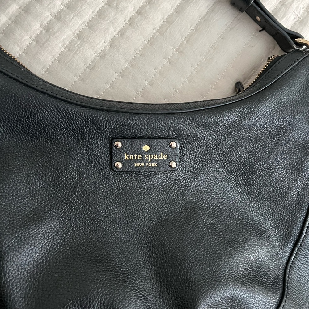 Kate Spade Black Leather Hobo Bag